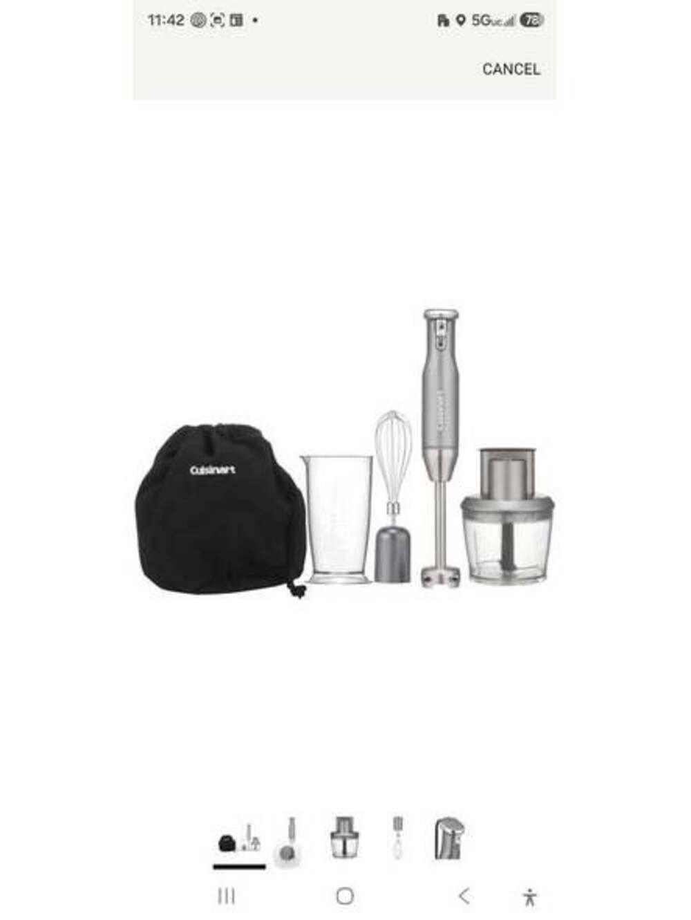 Cuisinart Power Blend Immersion Blender 5-in-1 Set Stainless Steel Hand Blender
